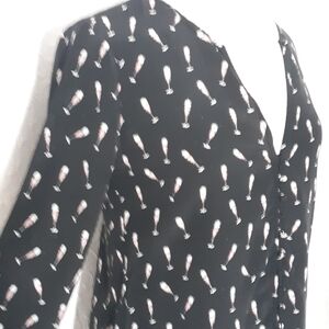$125 Joie champagne bubbles toasting blouse sm